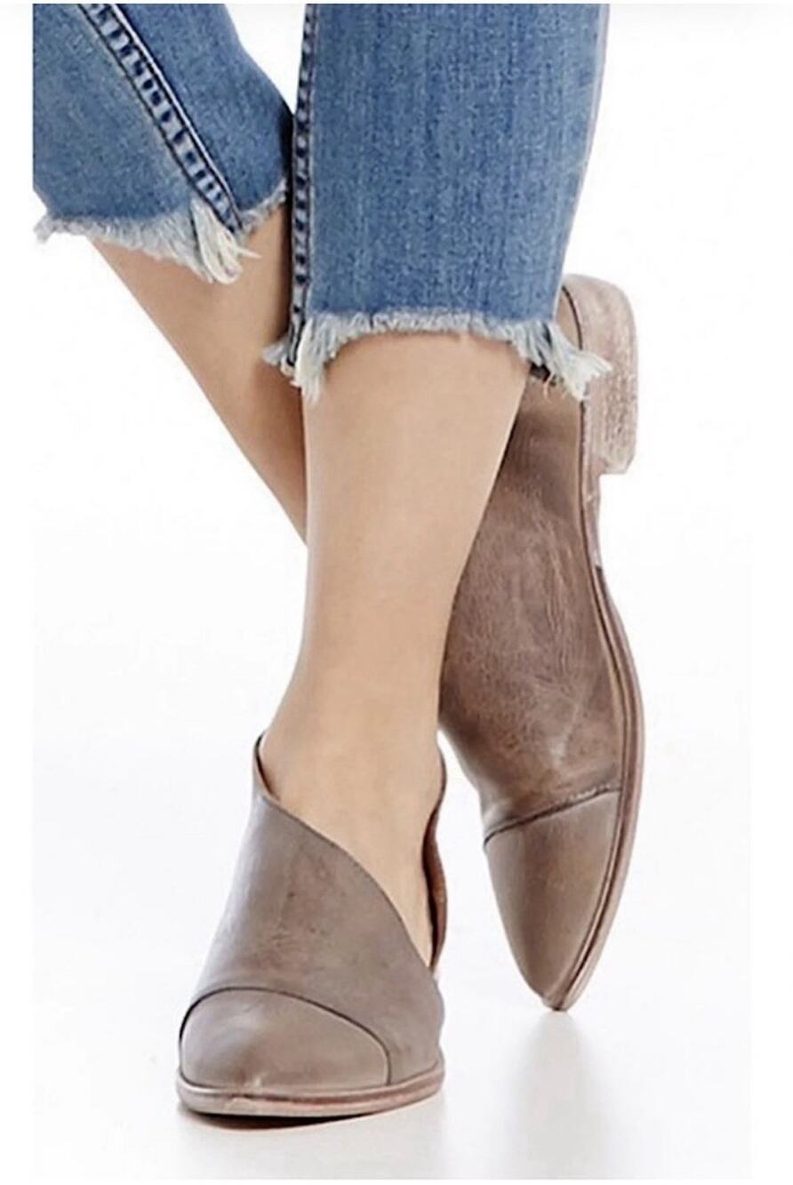 Free People Royale Flat Tan Leather D’Orsay Shoes EU 38 US 8 Boho Chic Western
